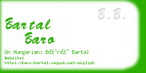 bartal baro business card